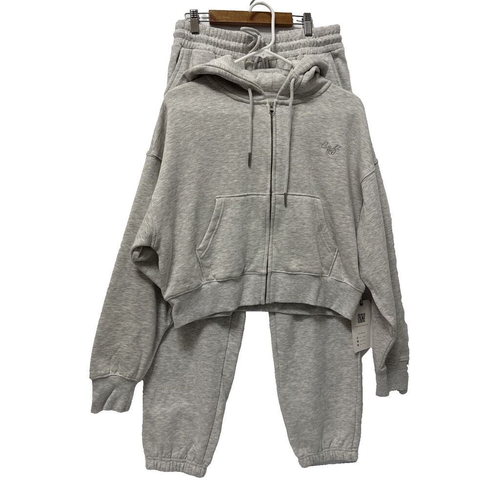 CALI 1850 Women’s Cropped Hoodie & Jogger Sweatsuit Set Size M - Picture 3 of 16